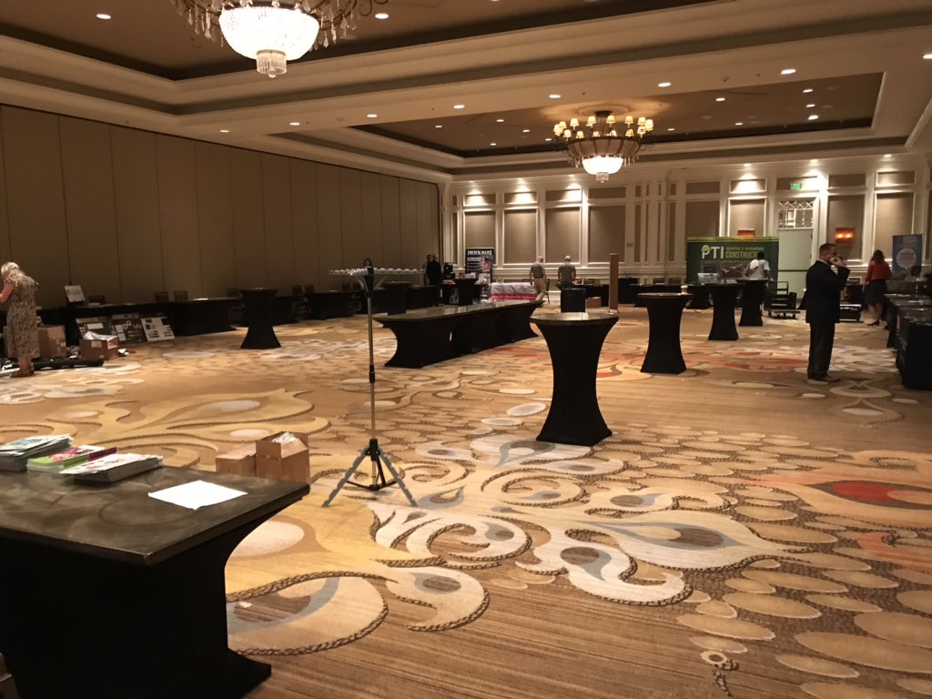 Exhibitors are excited and started to set up for the vendor exhibit. The exhibit will be available for participants between 12 pm and 5 pm in Sugar Land Ballroom V. #HarmonyLeads19