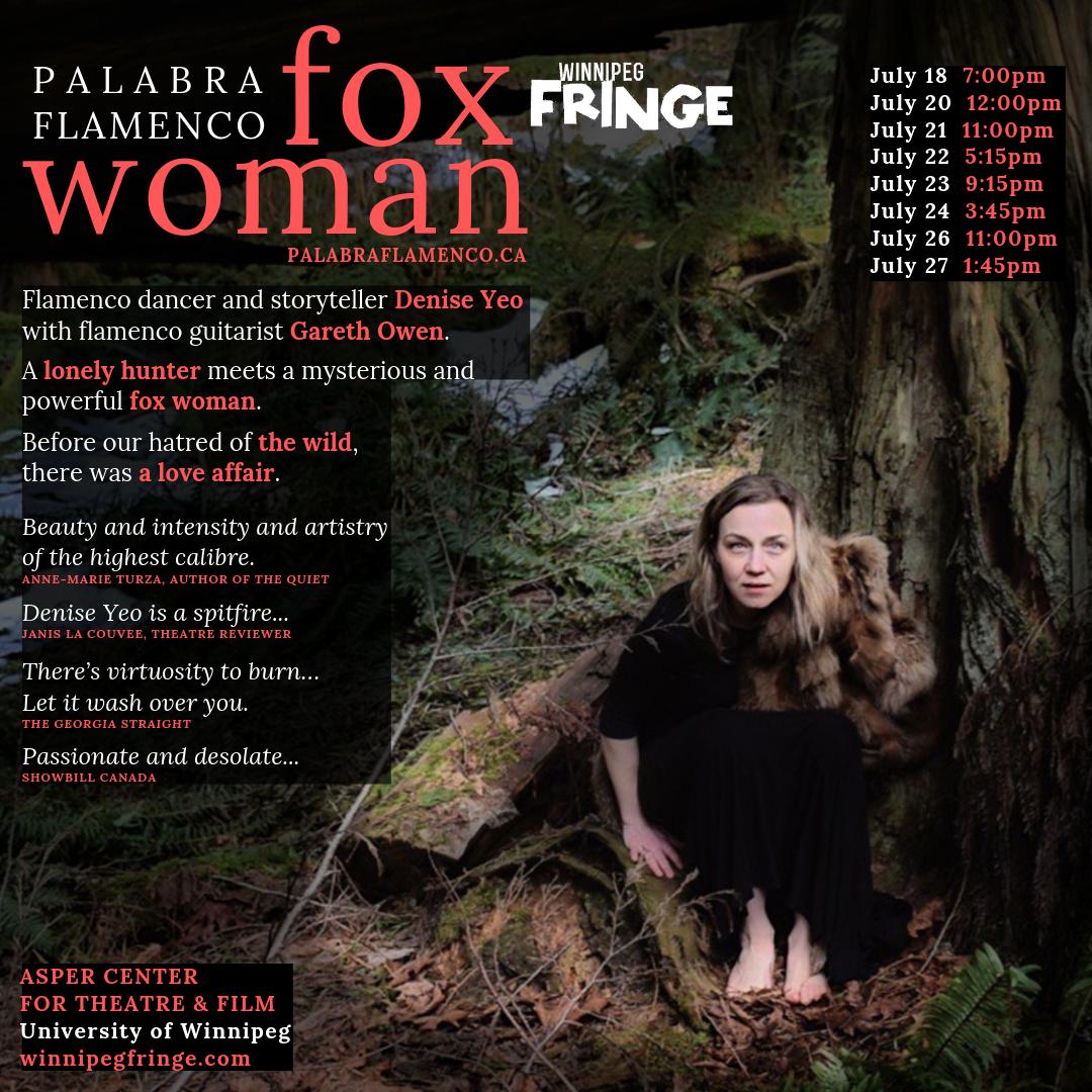 PalabraFlamenco's tweet photo. Flamenco dance and guitar with magnetic storytelling. Don't miss Fox Woman at @WinnipegFringe from July 18-27. Tickets: https://t.co/NkFltb1NhM #wpgfringe #wpg #Winnipeg #winnipegfringe #wpgdance #WpgTheatre #winnipegfringefestival #wpgtheatre #wpgmusic #Winnipegevents #wpgevents https://t.co/S5qGP6sRvB