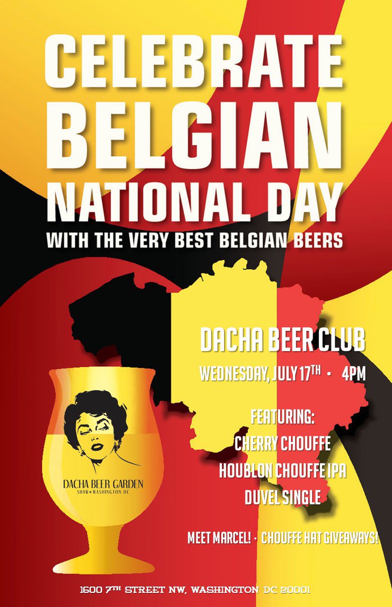Belgian National Day is Sunday but we’re starting celebrations tonight <a href="/DachaDC/">Dacha DC</a> Beer Garden. Come hang out with Marcel! #dc #dcbeer #gnomes