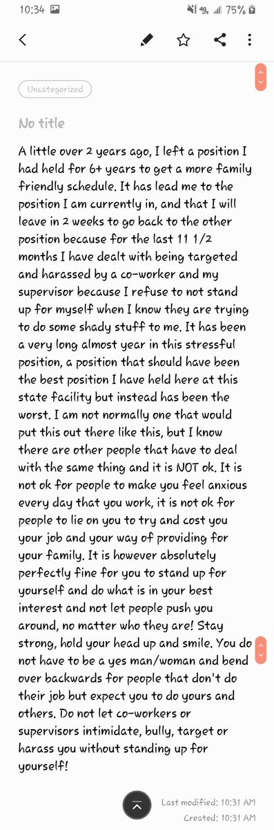Wickedsorrow_'s tweet photo. This isn't something I normally would do, but after a long, stressful and difficult year it is something I want to say, because I know others deal with it too. #StayStrong #HoldYourHeadUp #StandUpForYourself #BadWorkEnvironment https://t.co/fJNegKLlQD