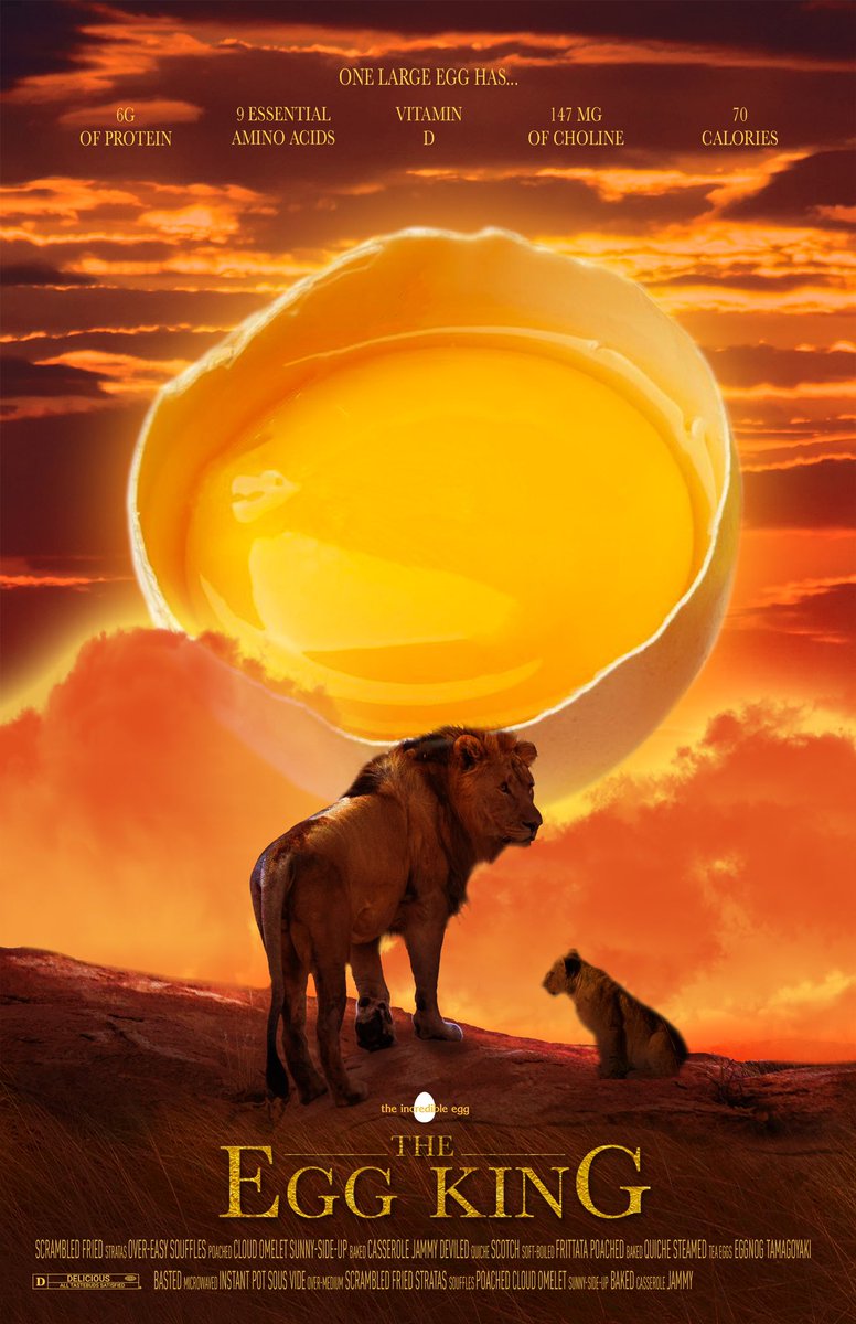 Coming to a plate near you … it’s the story of how one high-quality protein transformed a cub into a king after many, many omelets, scrambles and egg-topped dinners. It’s The Egg King.