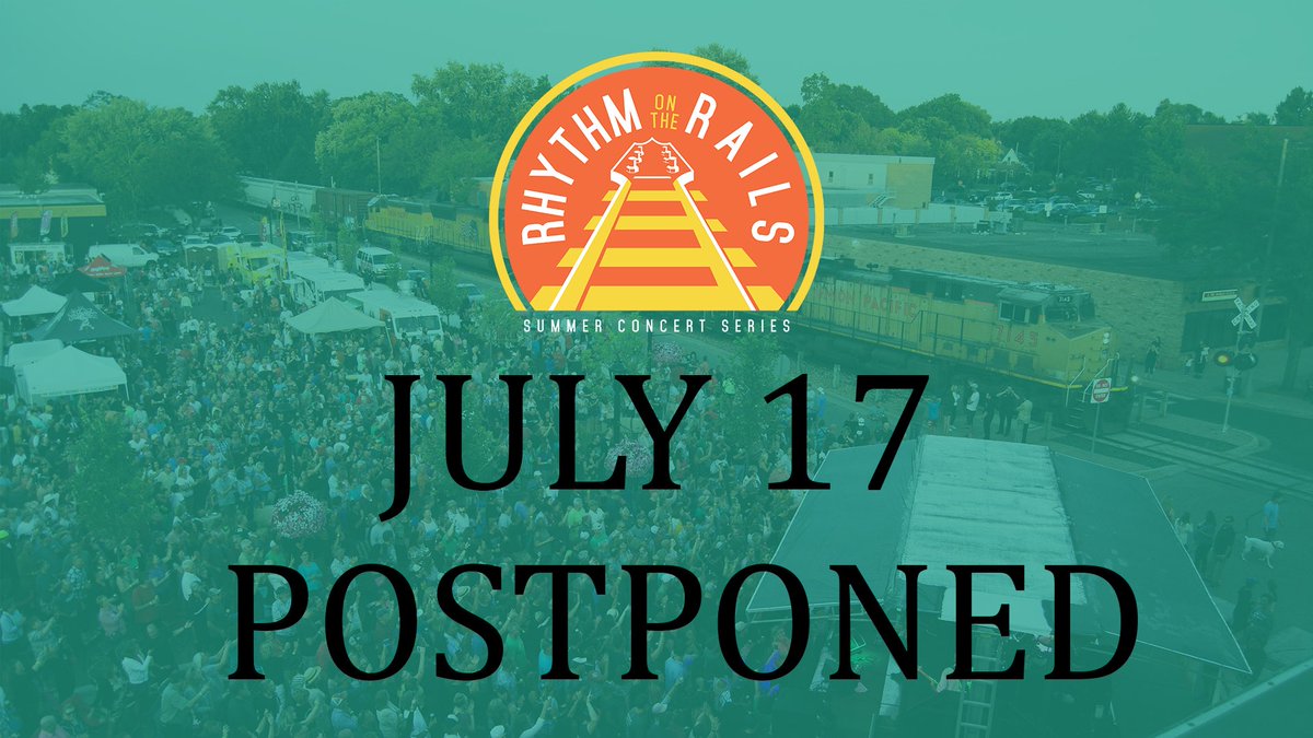 Due to the threat of severe weather we are postponing tonight's Rhythm on the Rails. Follow our social channels for further updates.