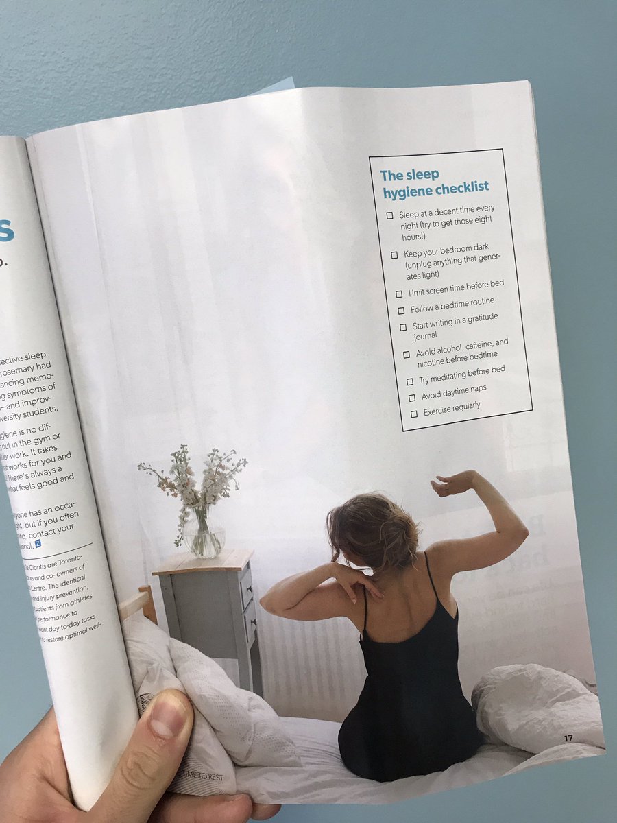 SportRehabPaolo's tweet photo. Check out the new article by my brother and I, “Travel to the land of zzz’s” where they discuss sleep hygiene in the latest issue of @optimyzmag 

#optimyz #optimyzmagazine #sleep #sleephygiene #hygiene #chiropractor #chiropractic #teambasedhealthcare #sleeping https://t.co/z0zBz6Vncb