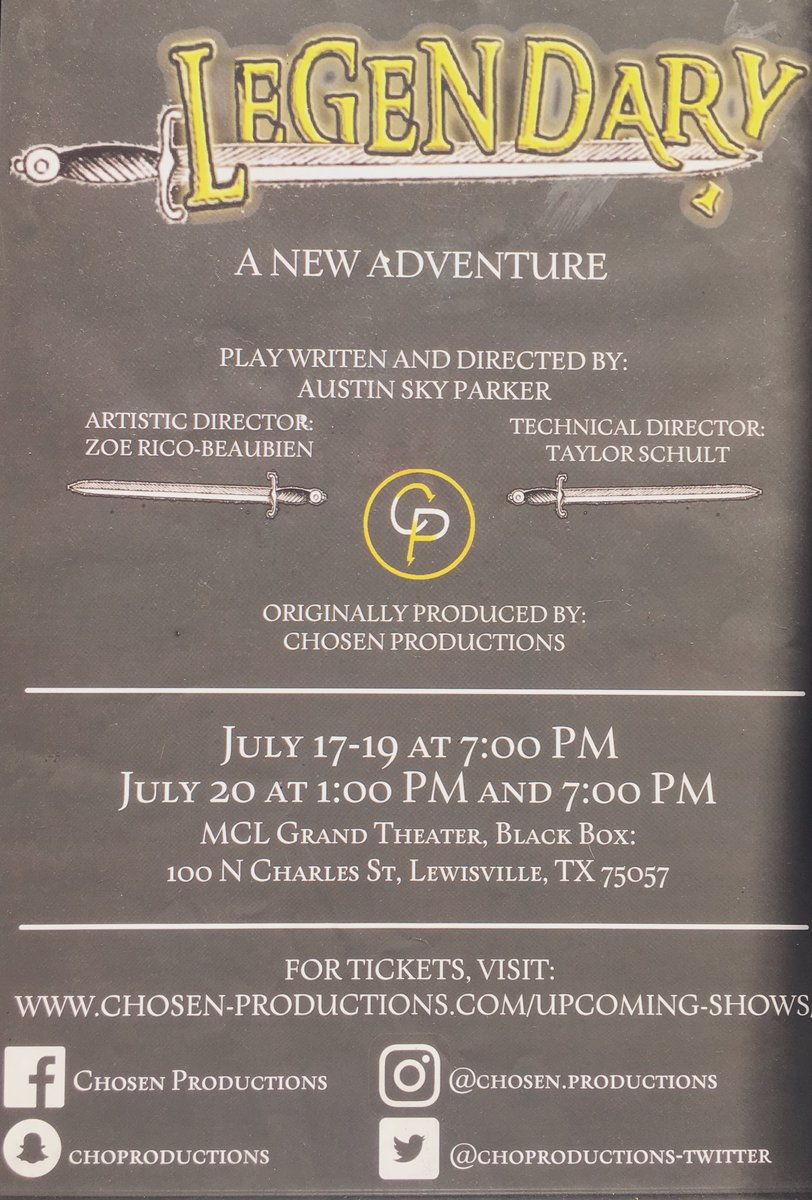 ChoProductions's tweet photo. ‼️TONIGHT‼️

⚔️‘LEGENDARY:A NEW ADVENTURE’⚔️ opens at the MCL Grand Theater at 7pm 

Happy opening to all our amazing cast &amp; crew members!

Get your tickets now! Don’t miss out on this brand new adventure.

#AdventureHasChosen 
https://t.co/FCADg1UQwC
https://t.co/GcSQrnwYwu https://t.co/Udry5X8UQd