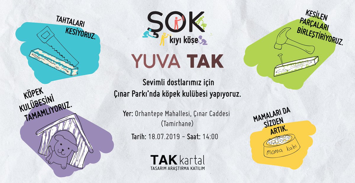 Şok Kıyı Köşe!

Şok Kıyı Köşe Programı ile kentsel imece kültürümüzü geliştirmeyi ve kamusal alanlarımızı nitelikli hale getirmeyi hedefliyoruz.

#etkilesimatölyeleri #sosyaletki #tasarimatölyesikartal #takkartal #tasarim #arastirma #katilim #şokkıyıköşe #tasarla #uygula #takkac