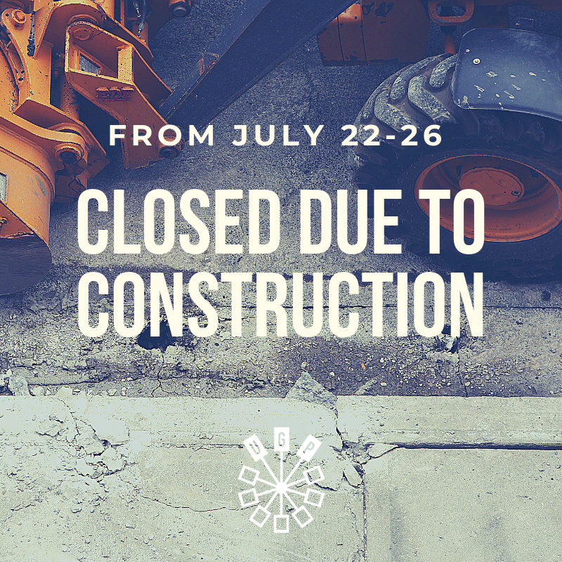 Due to construction our store will be closed from July 22 through the 26th. If you need any assistance with your order please call 1-800-242-4787.  You may also email Meghan or Dee with an existing order or ugpel@undergroundshirts.com &amp; we'll get back to you as soon as possible!