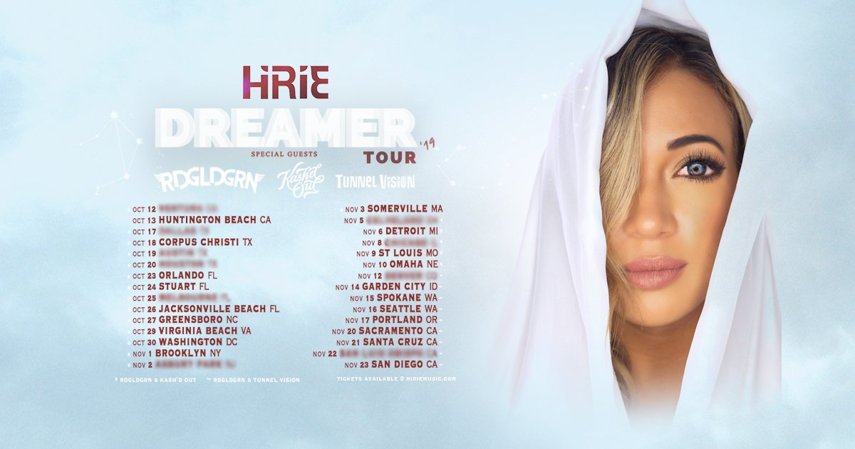 HIRIEmusic's tweet photo. I've had to keep this good news under wraps for too long!
Beyond stoked to announce the "DREAMER TOUR" with special guests @RDGLDGRN,
@KashdOutMusic & @tunnelvisionsc!!!!
Tickets go on sale this Friday at 10am PST. More dates TBA! https://t.co/V4KQ7cq70N