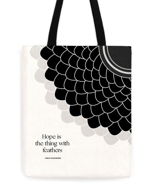 image of a tote with Emily Dickinson quote
