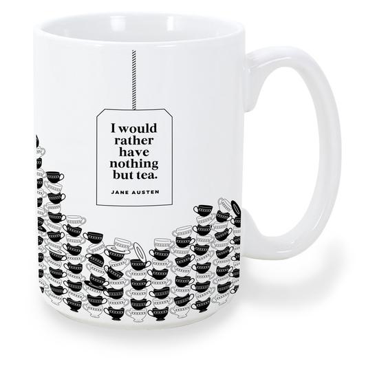 image of a mug with Jane Austen quote