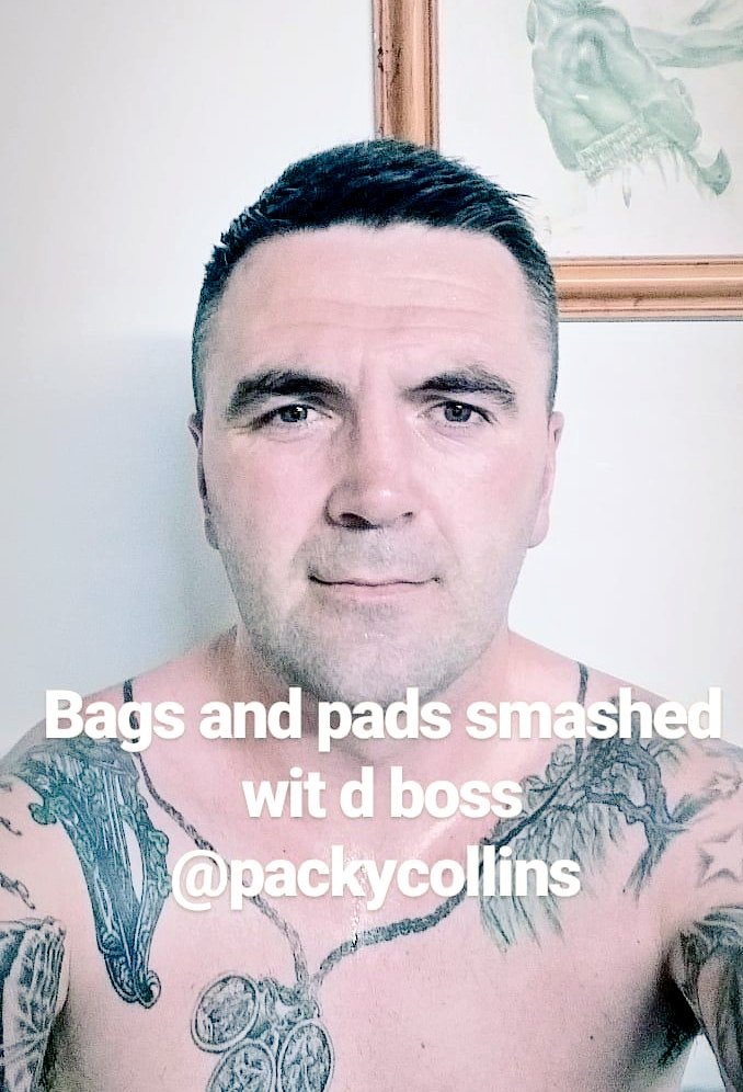 niallbaskennedy's tweet photo. Good pads and bag session done wit d boss @packycollins today @CWarriorsgym were going to a new level and cant wait #teamkennedy #teamjango #mj #boomboom #teambodibro #August17th @murphysboxing @KenDKM https://t.co/ha0vfvt2kA