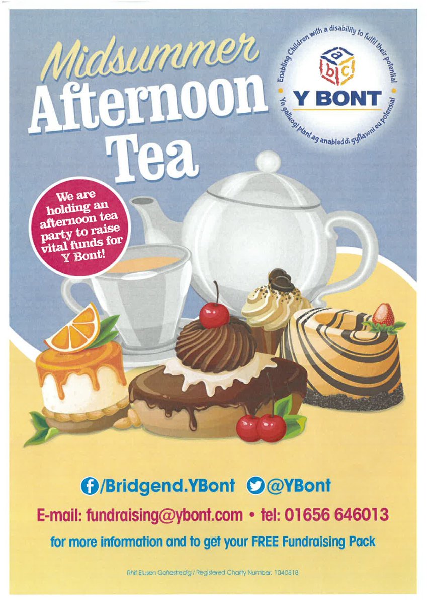 CJCH Solicitors will be hosting an afternoon tea fundraiser on 24th July for <a href="/YBont/">Y Bont</a>, a fantastic charity for children with disabilities. We invite our friends &amp; neighbours to join us from midday in any of our 4 offices for some cake &amp; to support a great cause!