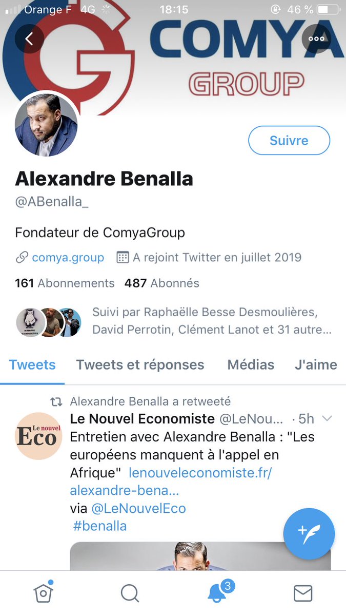 womandream's tweet photo. #benalla ouvre un compte officiel #COMYAGroup nom de la Sté qu'il a créée..Enfin il va nous répondre en direct,."Ou sont les coffres? Que contenaient-ils? Pourquoi de l'argent russe etc..du moins on peut l'espérer 😏 https://t.co/3DQdwS5nkp