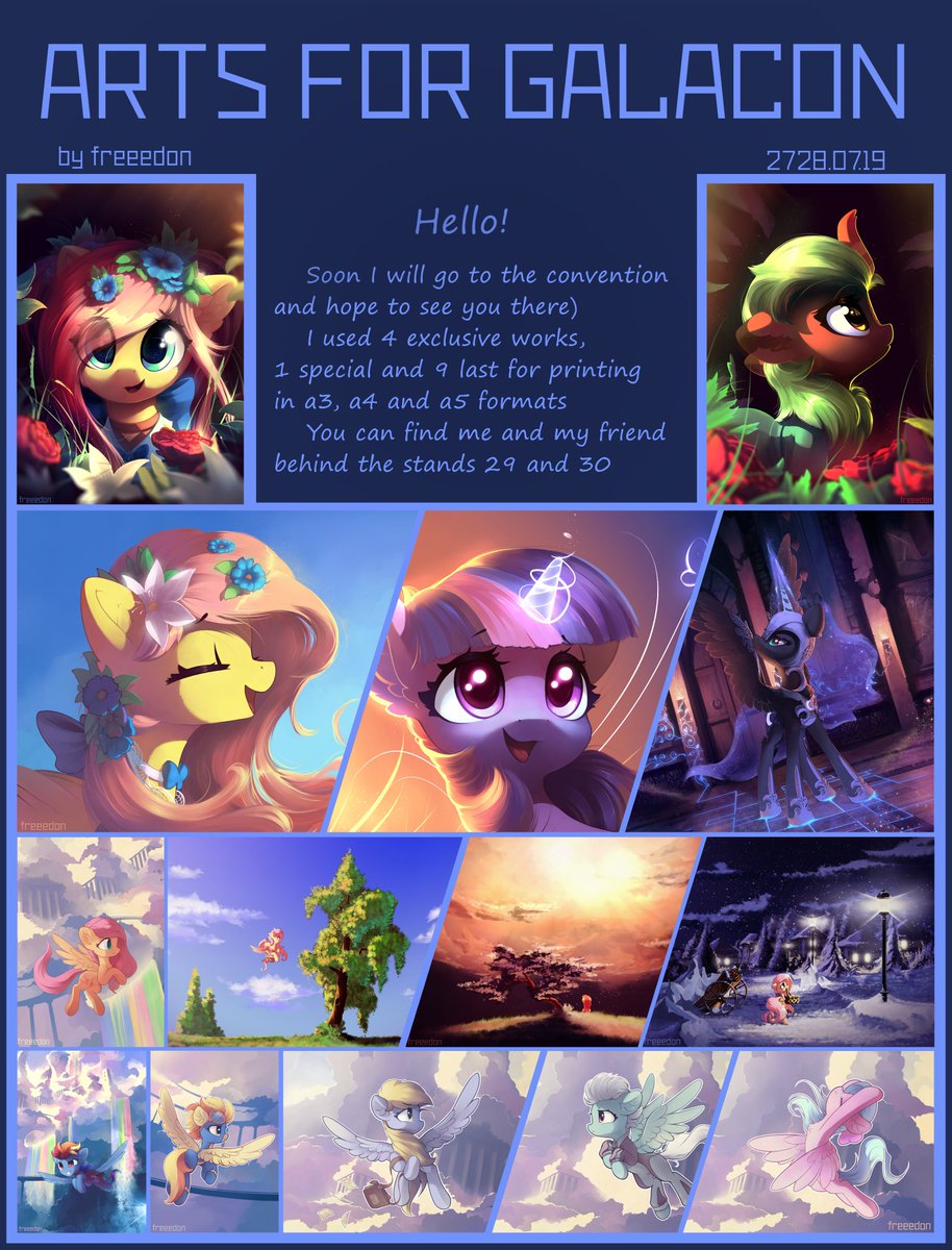 fam_freeedon's tweet image. Hello!
Soon I will go to GalaCon, and I hope to see you there) 
If you have a desire to support me and get my work, you can do it! You can find me and my friend behind the stands 29 and 30
🐿️

#art #GalaCon #mlp #MLP