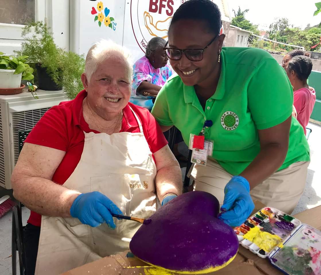 SabaLifeCenter's tweet photo. We are working hard to get all the decorations for our Carers & Co float ready for the 2019 Saba Carnival parade
Love Never Grows Old 💚💛💜
#SabaLIFE #carnival #Saba #Caribbean #SummerFestival #Community #welovesaba #homeofsaba #EndLoneliness #seniorcare #ouderenzorg #ikzorg https://t.co/B8WByln9SE