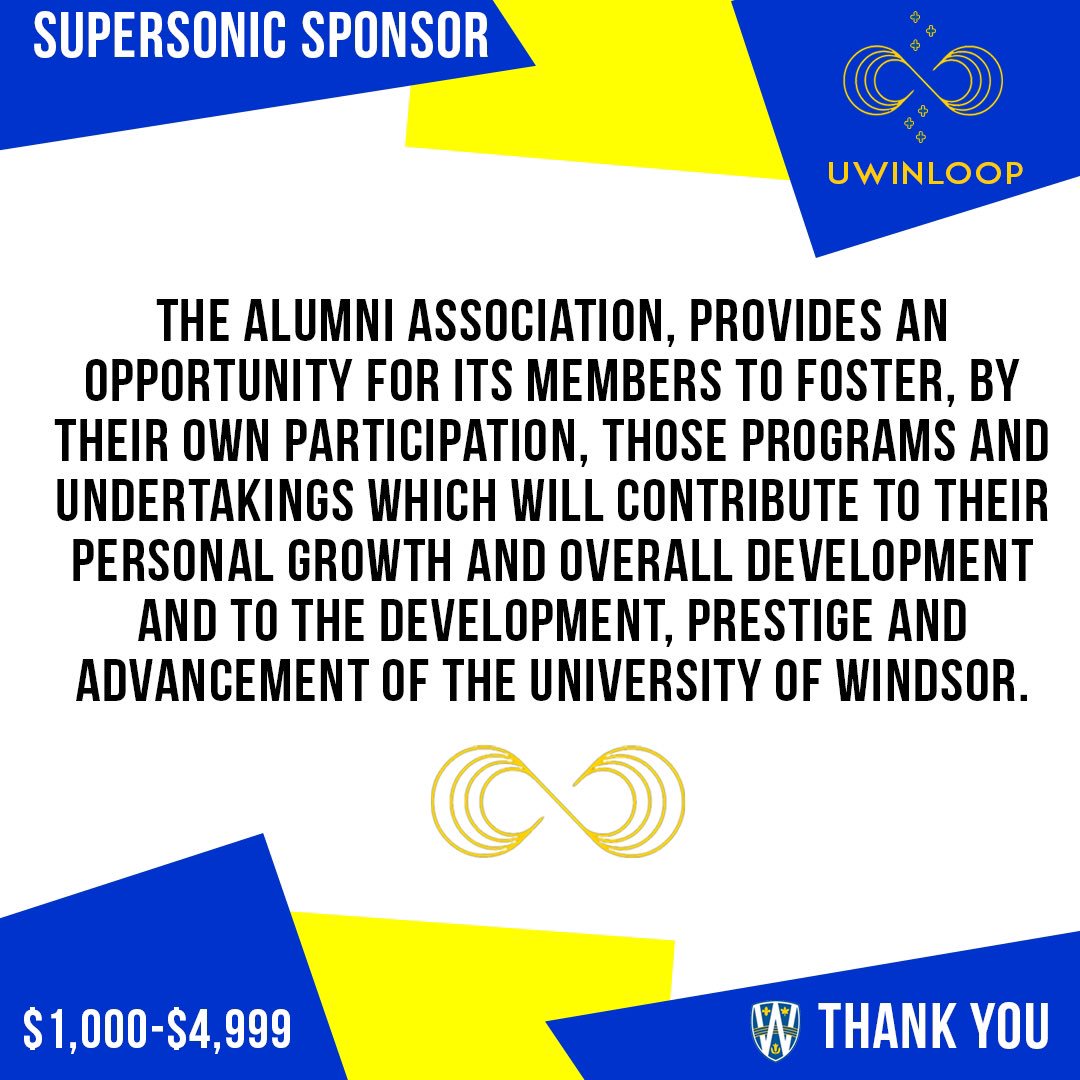 uWinLoop would like to welcome and thank our hypersonic sponsor <a href="/UWinAlumni/">UWindsor Alumni</a> to uWinLoop! 
We look forward to having them be a part of the uWinLoop hyperloop team.

#hyperloop 
#uwinloop #weloveoursponsors #sponsorshoutout