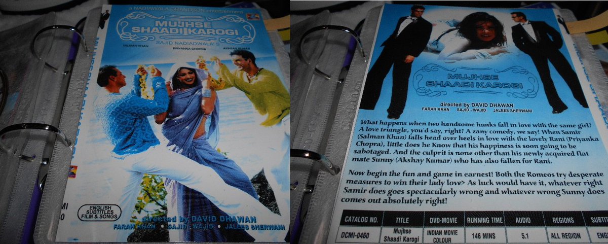 _drastic's tweet photo. ついでに古いDVD整理していたら、こんなの発見した。アッキー（Akshay Kumar）とサル（Salman Khan ）とプリヤンカ（Priyanka Chopra）って豪華過ぎないかい？ https://t.co/Kh8SJr808Y