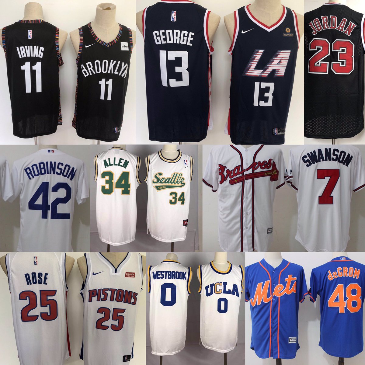 everythingjersy's tweet photo. Another look at some of our jerseys that are being added to the store daily!
•Jerseys starting at $42.99 with free shipping!
•Jerseys included are NBA, MLB, NFL, College football/ basketball, and throwbacks for all of these!
•NHL Jerseys will be added later https://t.co/QZ3PyBrkai