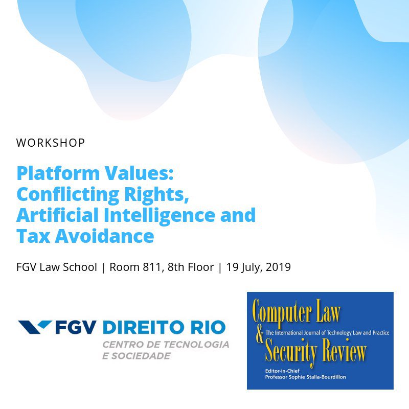 1lucabelli's tweet photo. Looking forward to Friday’s workshop on #Platform Values: Conflicting Rights, #Artificialintelligence and #Tax Avoidance.
We will discuss some of the submissions for the Special Issue of the Computer Law & Security Review to be released at the #IGF2019.
https://t.co/qw3nrYGAxq https://t.co/QzV2k3S0xt