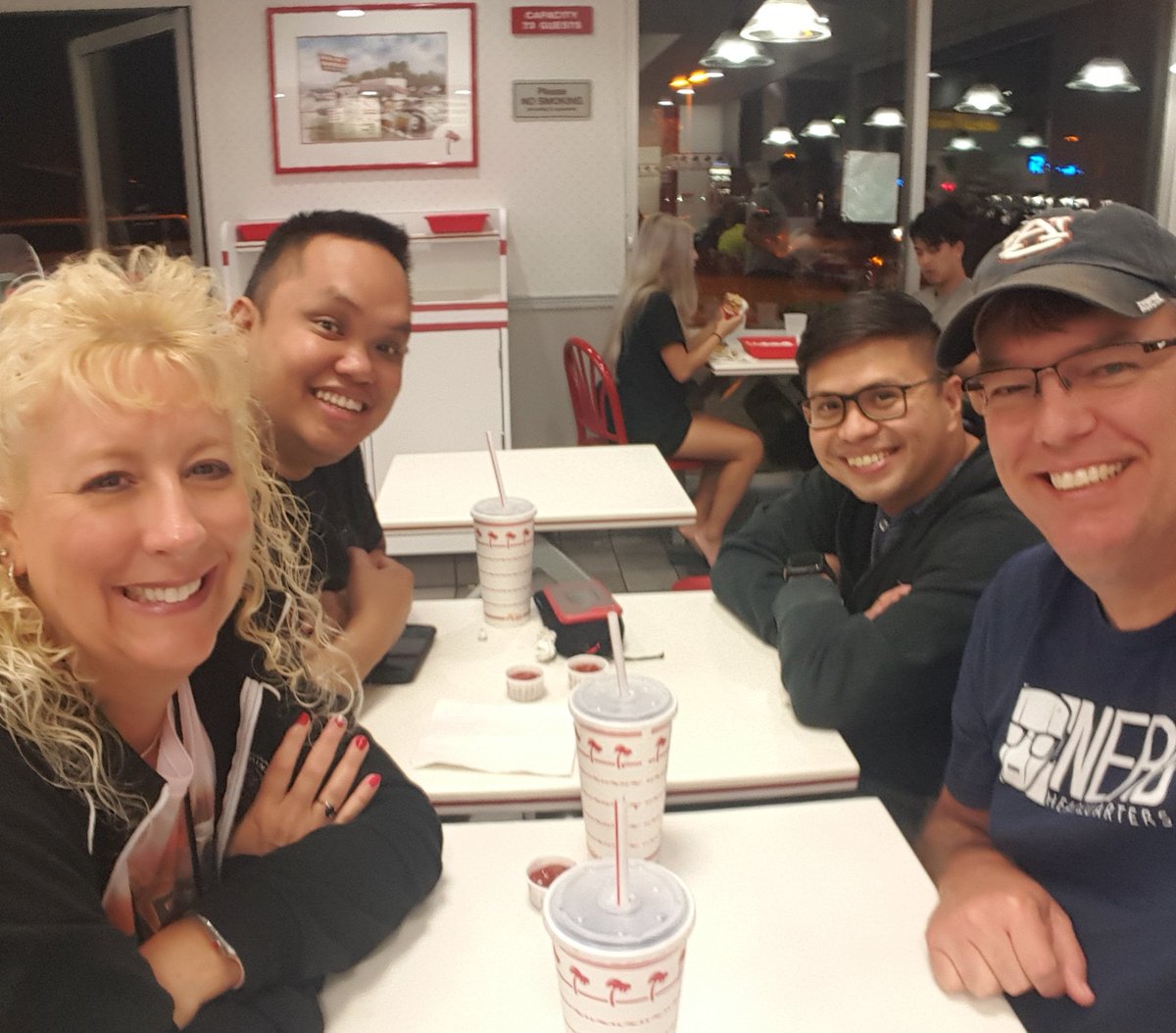 MacMordin's tweet photo. Best way to be welcomed to San Diego! Nerd Family and In-N-Out!!! @amccarver @nerdycruz @fernweh_FRM #VivaLaNerdolution #NerdFamily https://t.co/8NZwtnBRTE