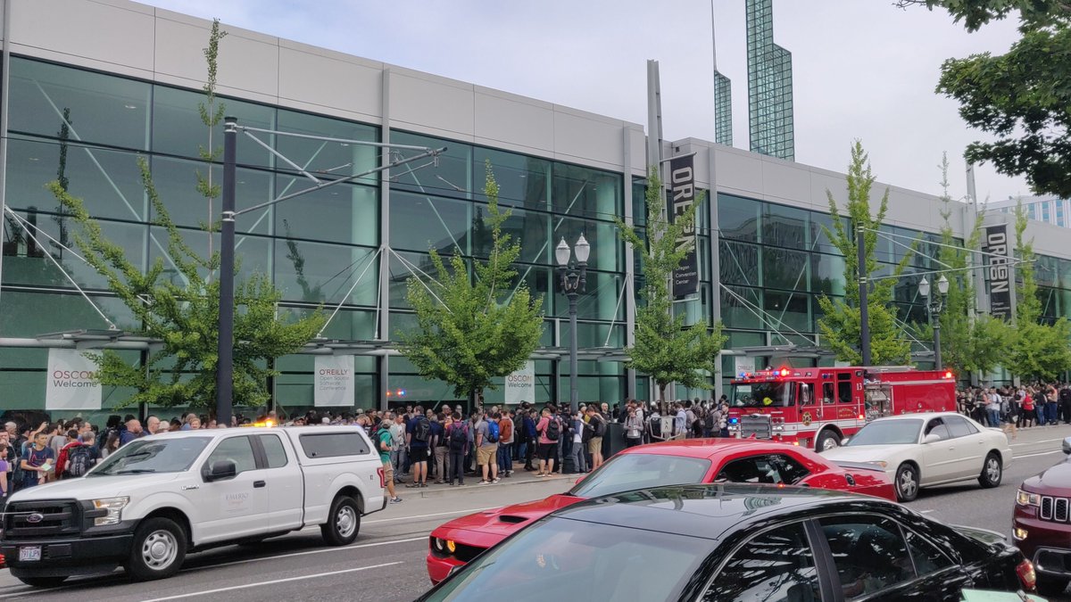 NSAGov's tweet image. #OpenSource is such a hot topic, it’s almost on fire! Luckily this was just a false alarm, but we’re still ready to chat. Make sure to stop by booth 710 when you get back in the building #OSCON