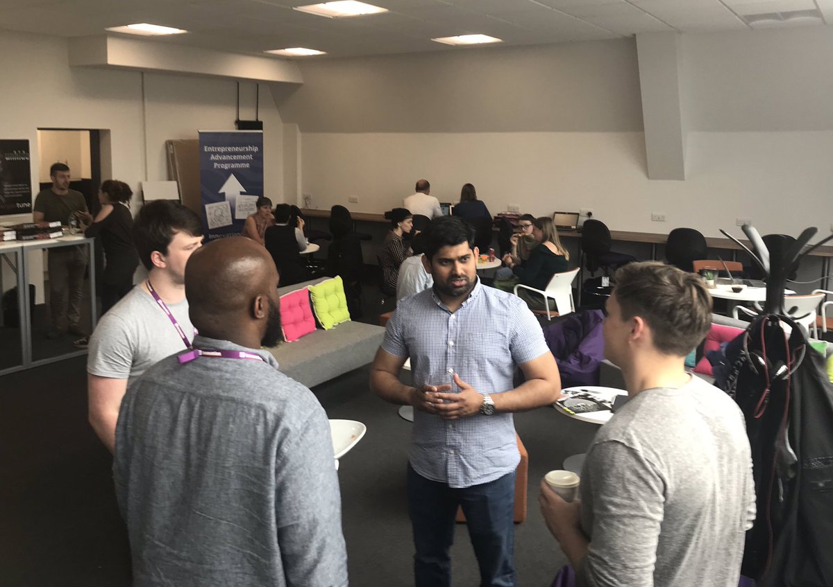 RGUInnovation's tweet photo. Great buzz today at #startupstation in @ONECodeBase TechHub. Our @RobertGordonUni startup teams meet. #creativecollision #Innovations  #entrepreneurlife https://t.co/Af085oqJuf