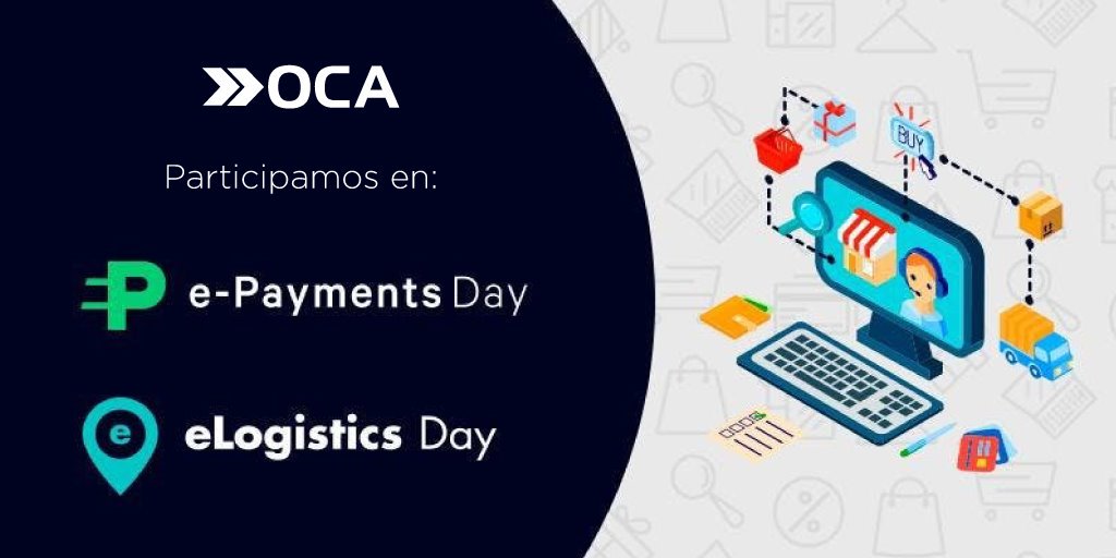 OCACorreoOK's tweet photo. 📌Mañana participamos de ePayments & eLogistics Day.
Una jornada de capacitación que reúne a grandes expertos en logística y medios de pago.
Organiza @cacearg Cámara Argentina de Comercio Electrónico (CACE)
#OCA #CACE #eLogisticDay
#MediosDePago 💳 #eCommerce 🛒#Logistica🚚 https://t.co/wQJoyHlMND