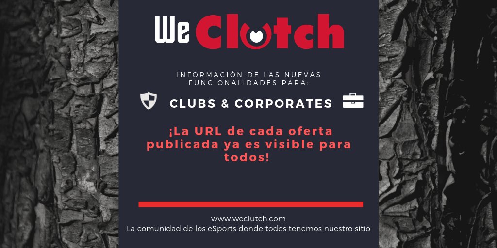 Ahora, vosotros mismos podéis promocionar vuestras ofertas, porque la URL de las mismas ya es visible para todo el mundo 🤩

Pero atención, porque para poder acceder al panel de ofertas y copiar el link, solo se puede hacer desde un perfil de Endemic.

#TogetherWeClutch