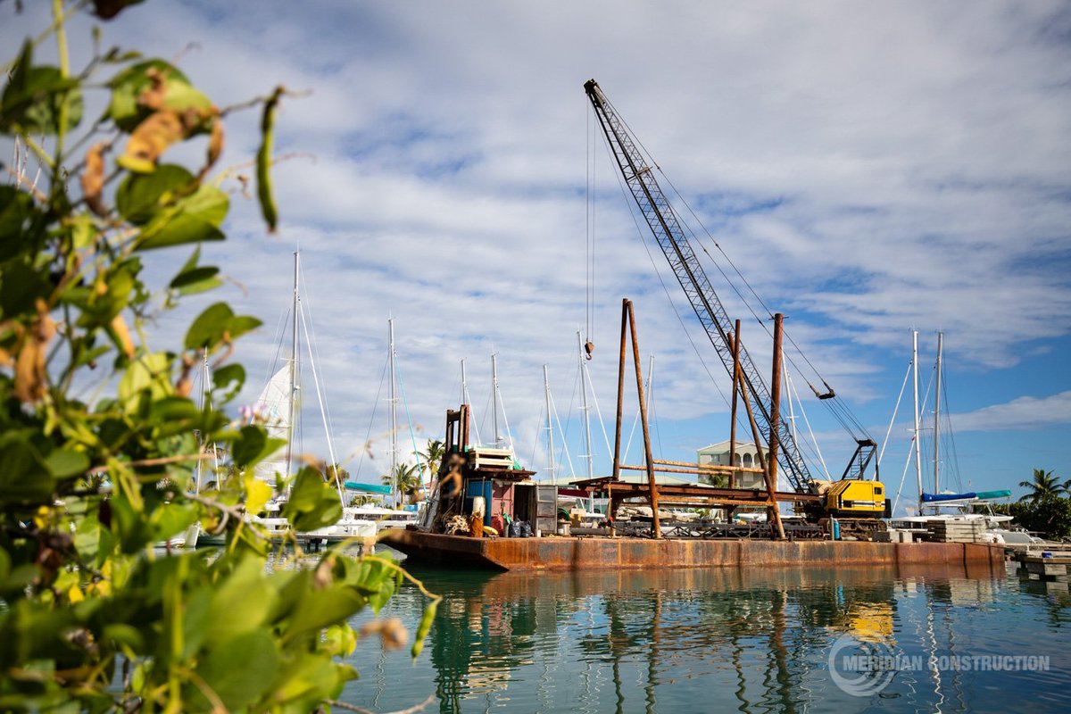 MeridianBVI's tweet photo. Dock work at Fort Burt Marina, Tortola https://t.co/eDG2y0SVLN