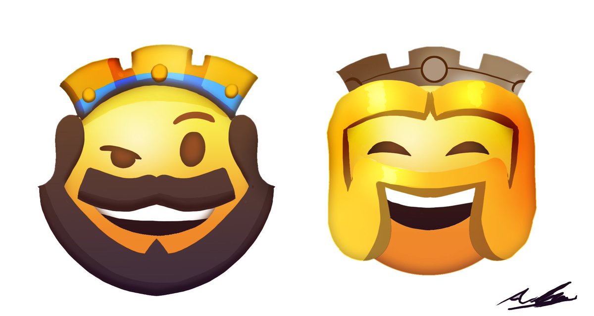 Emoji Kings. ClashRoyale ClashofClans Artwork EmojiDay2019 Drawing Cintiq Supercellpic