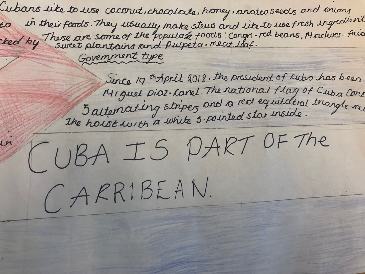 uptonclass6b18's tweet photo. Today for the Geography fair, we prepared work to show our parents and carers about the Caribbean. Doesn’t it look brilliant? #Geography https://t.co/QUeBs3GtqN