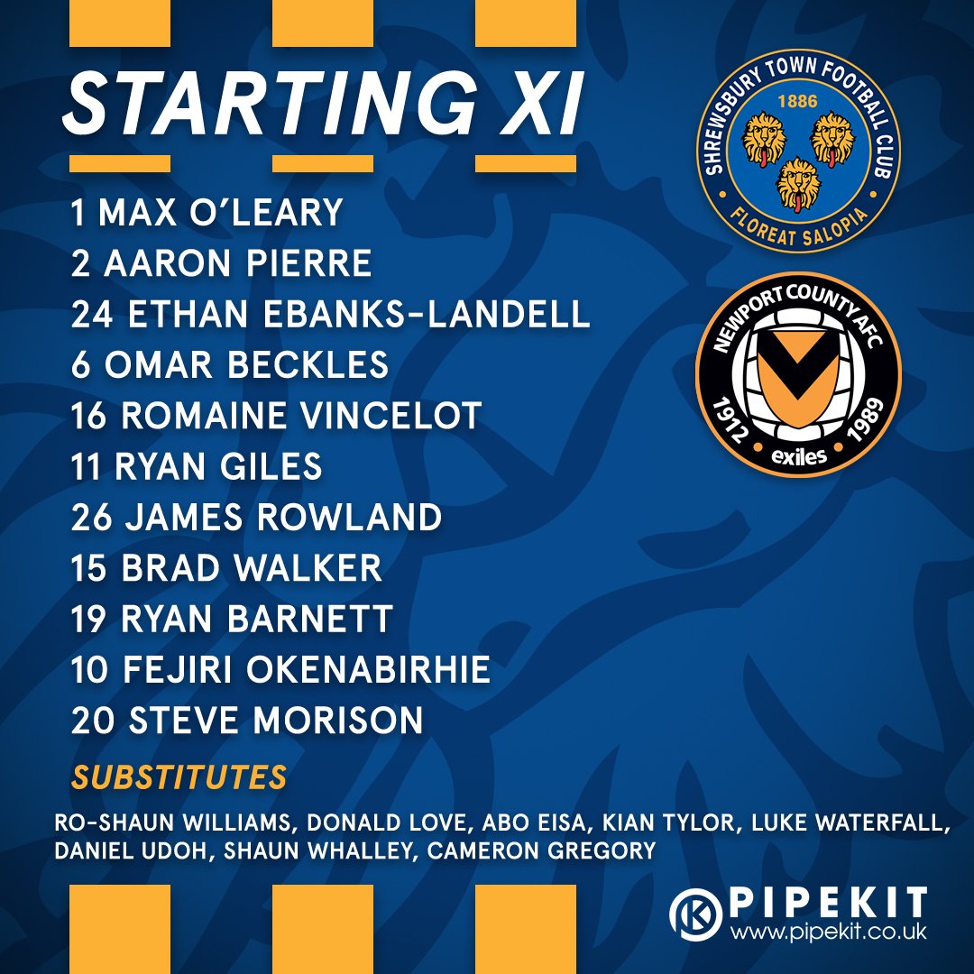 Shrewsbury Town FC on Twitter "MATCHDAY The Town side thats lines up