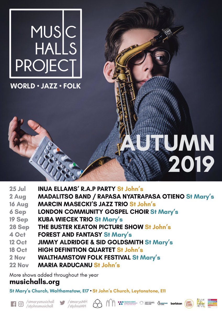 🥁 our full autumn season is looking like this! SO much brilliant stuff going on across the Music Halls Project during the next few months. Lots of shows already selling fast so get your tickets while you can.... #wfculture19 #musichallsproject #supportlocal #E17 #E11