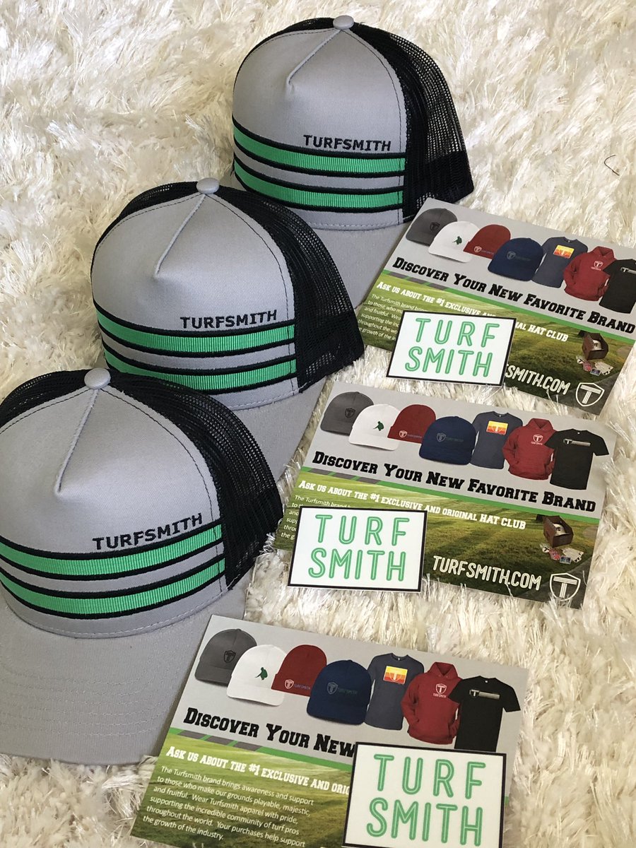 turfsmith's tweet photo. Hat Club registration opening again soon for the next quarter. Be on the lookout to get a spot. #farmers #agpro #groundscrew #sportsturf #superintendent #turfmanagement #agronomy #golf #turf #greenkeeper #farmlife #customhats #lids #golfcoursesuperintendent #landscaper #outdoors https://t.co/uAYp3EZGaq