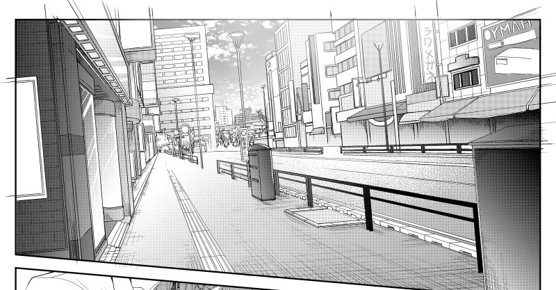 御茶ノ水の駅前通り終わった～('、3_ヽ)_ 
電柱描きわすれちゃったんだけど疲れたからもういいよね← 
