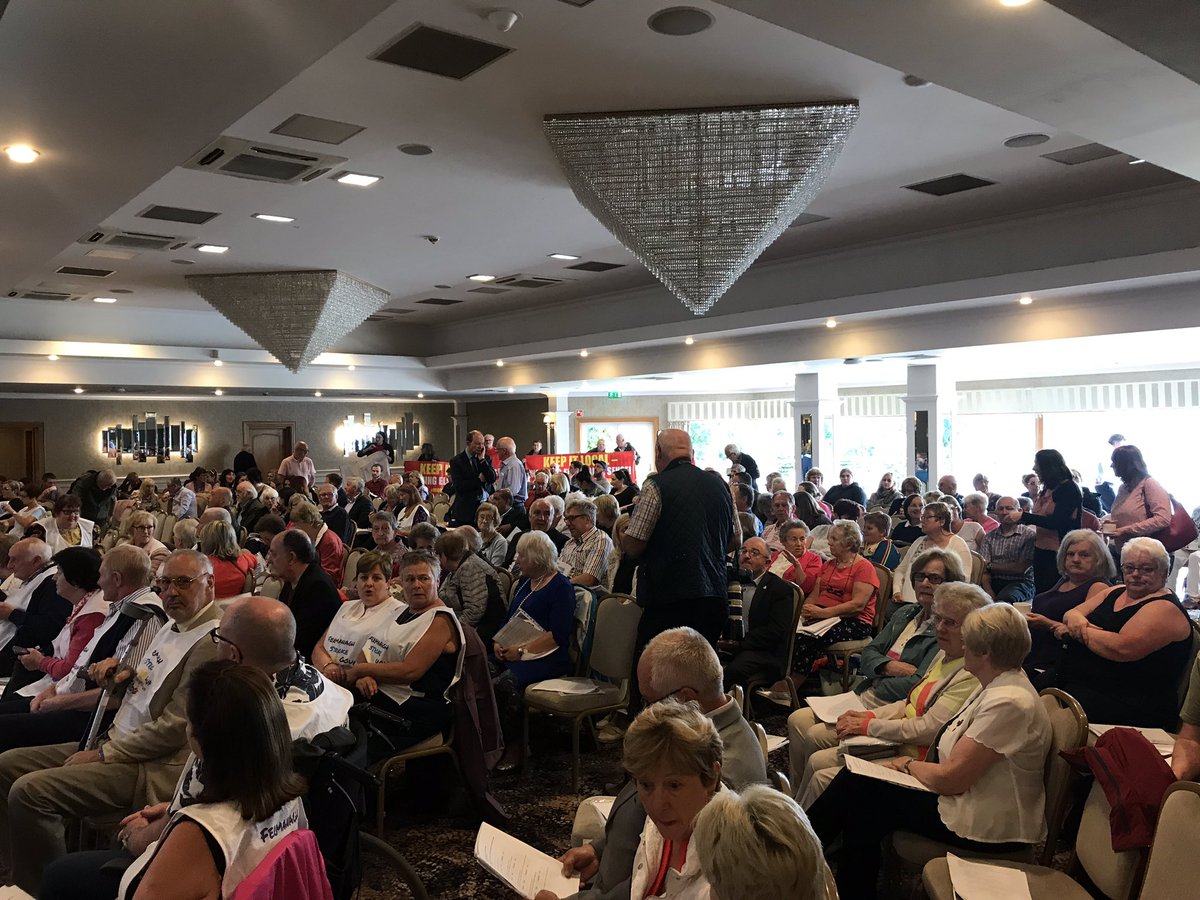EmmaRyan05's tweet image. A passionate audience member at the stroke consultation meeting in the Killyhelvin Hotel has told the panel that the only people who will benefit from the closure of the stroke unit at SWAH will be undertakers.