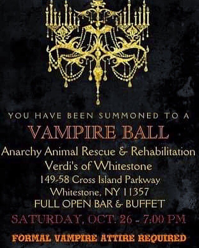 Tickets on sale now at: eventbrite.com/e/anarchy-anim… #Halloween #Gala #benefit #fundraiser #animalrescue #animalwelfare #vampireball #october