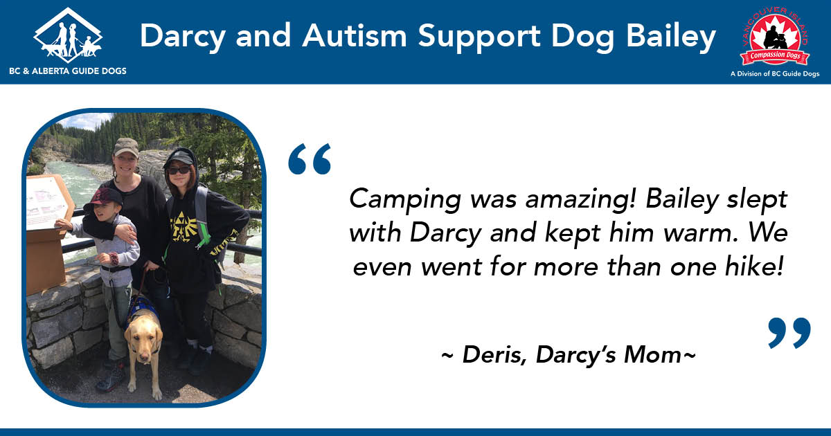 ABGuideDogs's tweet photo. Thanks to #AutismSupportDog Bailey from @ABGuideDogs Darcy and his family were able to go camping for the first time in 6 years!
#AccessAbility #AccessibleCanada 🇨🇦 https://t.co/DzFq0ByjFa