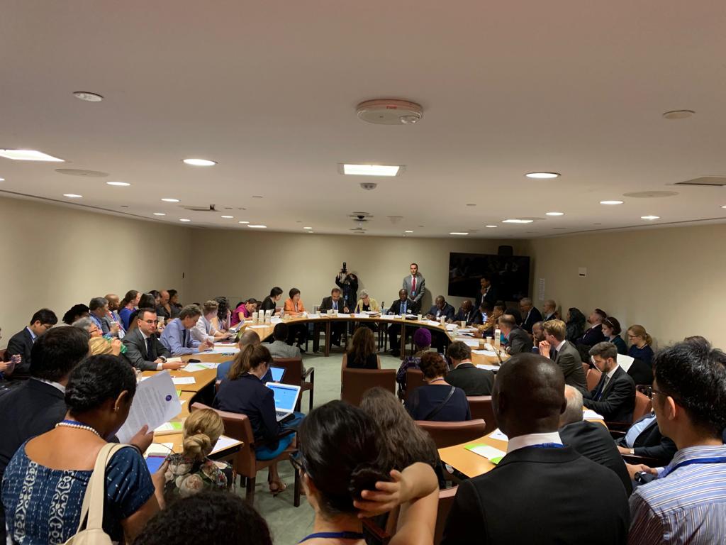 nyuCIC's tweet photo. Standing room only at "#SDG16 in Conflict Affected Situations: Ambition vs Reality" at #HLPF2019 happening now at UNHQ. 

Convened by @AfghanMissionUN @ROK_Mission @SLUNMission PM of #TimorLeste, with the G7+, #KOICA and @nyuCIC. Updates coming in this thread:

#CommitToSDG16Plus https://t.co/DPvjNYBj1h