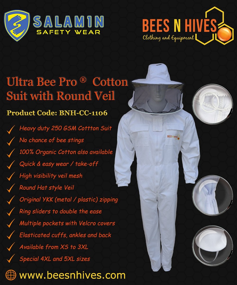 Beepro beekeeper beekeeping jacket veil protective Astronaut veil hat hood 2XL 
