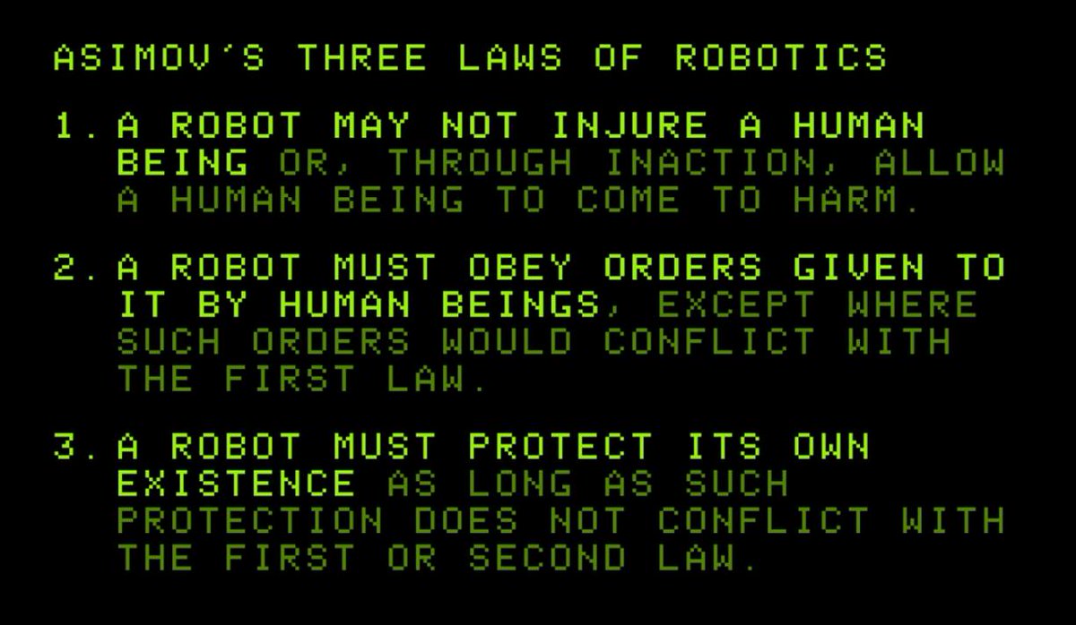 Richard Hay on X: "Asimov's Three Laws of Robotics. #MSInspire  https://t.co/A4FkpBOBYa" / X