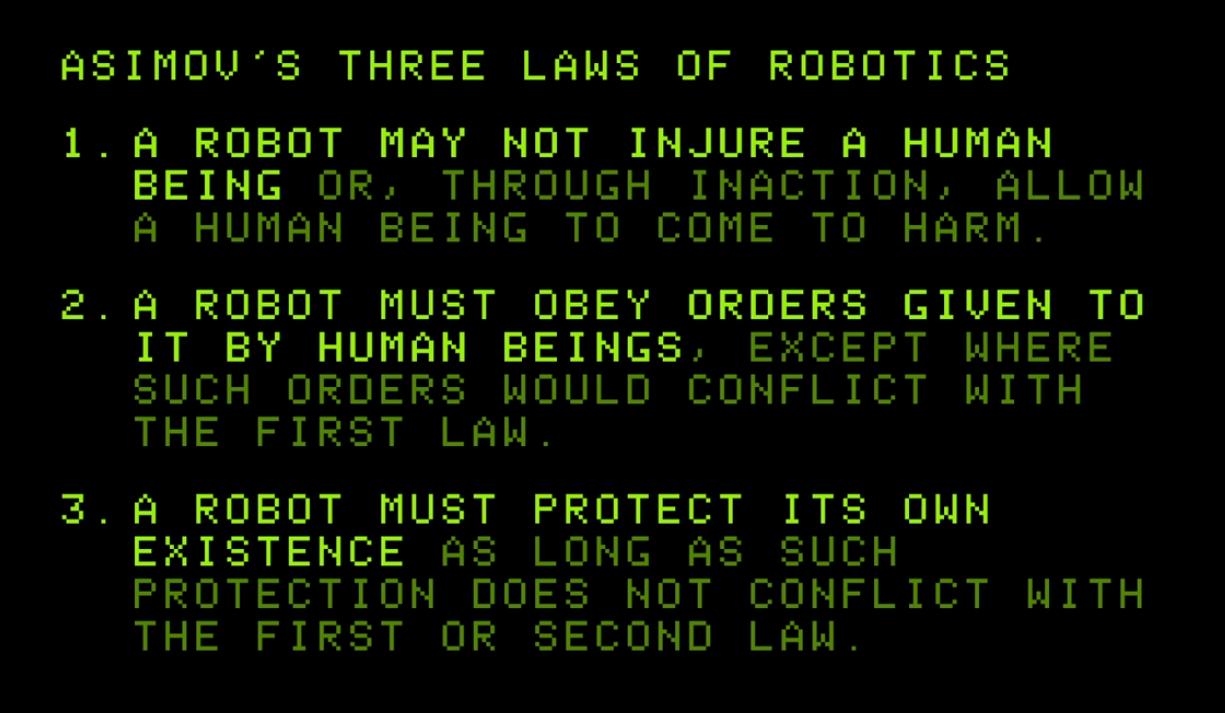 Richard Hay on Twitter: "Asimov's Three of Robotics. #MSInspire https://t.co/A4FkpBOBYa" / Twitter