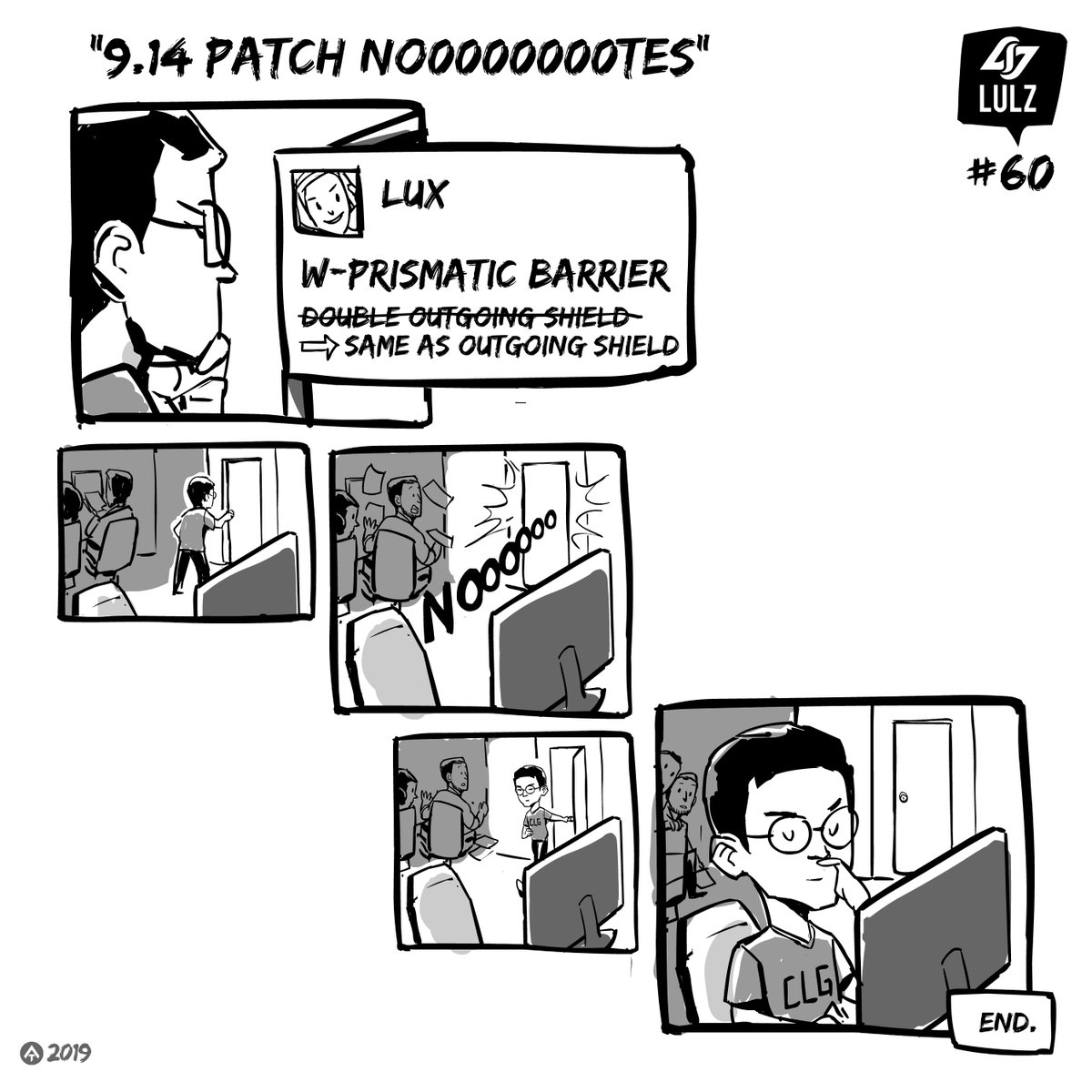 NRGLeague's tweet photo. When you wake up and check the patch notes. #CLGLulz https://t.co/rzYGFpMaIp