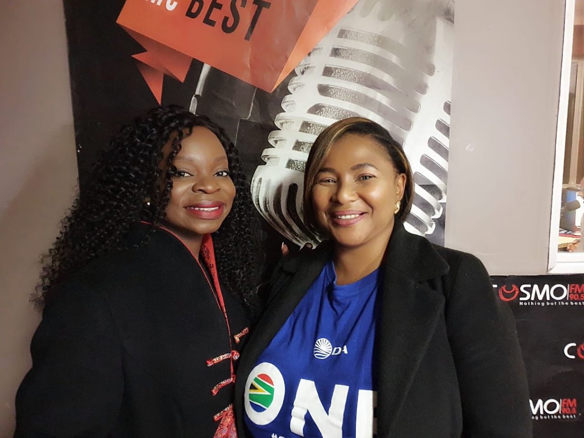 NVKhumalo's tweet photo. In studio @CosmoFM905 talking all things #CoJInsourcing history being made @CityofJoburgZA under the leadership of @HermanMashaba and support from many including Clr @BelindaE6 #RealChange https://t.co/tEKcunlRxw