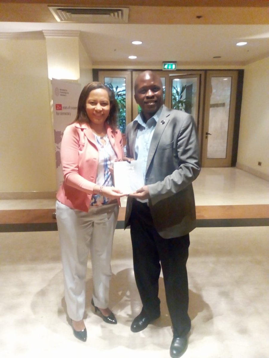 Wanyoike's tweet photo. Delighted to receive a great book, BUILDING IN KENYA โ A REAL ESTATE DEVELOPERSโ TOOL KIT from author @EmmaMiloyo at the #ArchCPD #Designforsecurity. A worthwhile read for developers @KPDA_Ke #BuildinginKE https://t.co/ApbcOLRbFO
