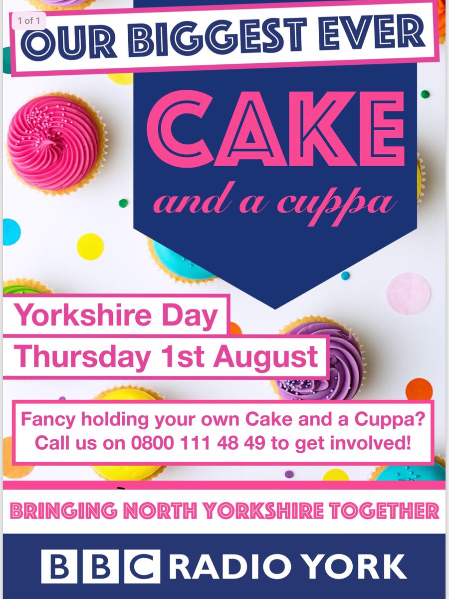 On Thursday 1st of August, Yorkshire Day, SWALLOWS NEST RESTAURANT at SWALLOW HALL GOLF CLUB, Wheldrake will be joining <a href="/BBCYork/">BBC York</a> with their CAKE and a CUPPA day! Please feel free to pop in for a cuppa, cake and a chat anywhere between 8am and 5pm.