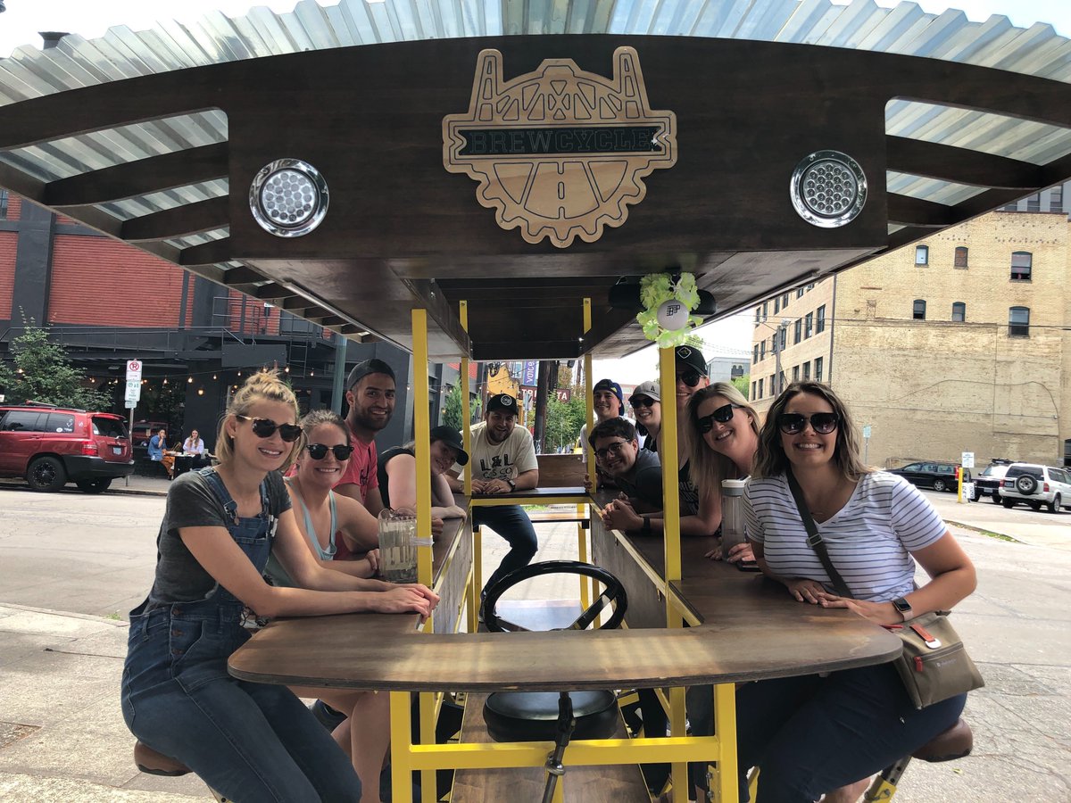 OrchestraSoft's tweet photo. Our Customer team peddled together around Portland while trying some of our local craft breweries last week. If this isn't #teamwork, we don't know what is! 
.
.
#Orchestrasoftware #teamwork #brewcycle #craftbrewery #pdx https://t.co/MSDp5QCVnJ