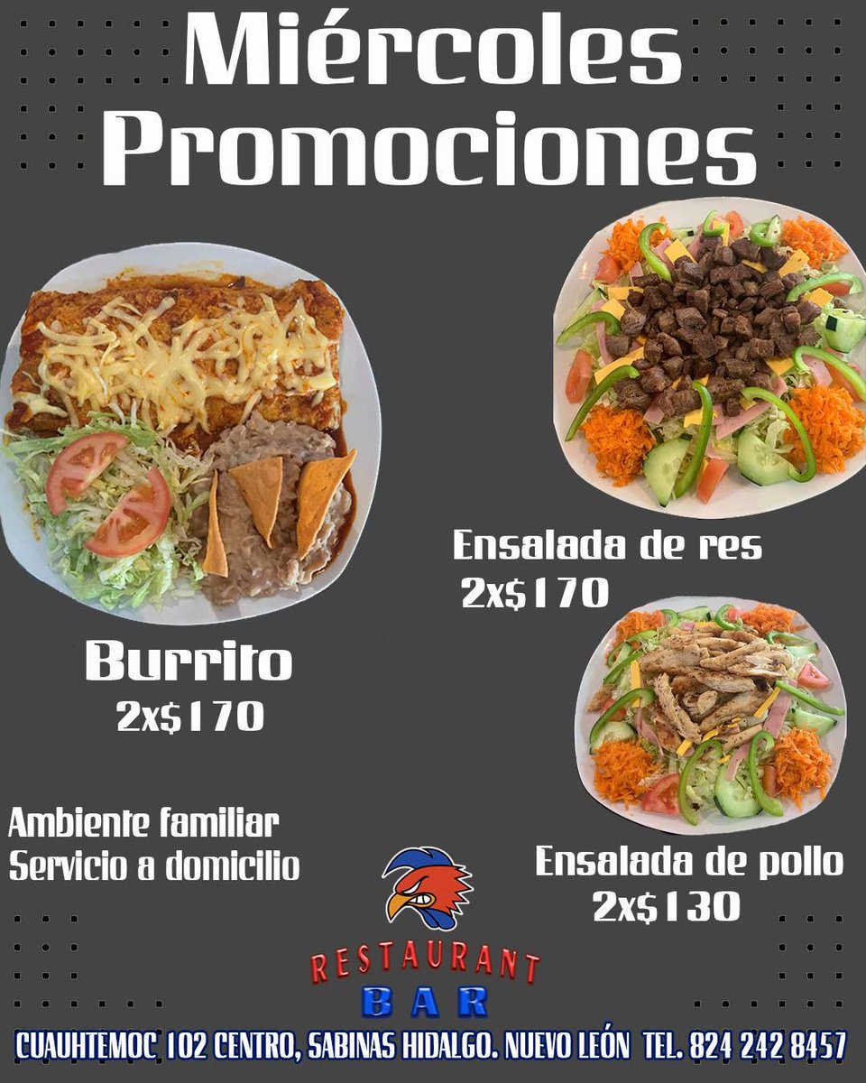gallosbar's tweet photo. Aprovecha las promociones de este miércoles https://t.co/vr2dQCAvxG
