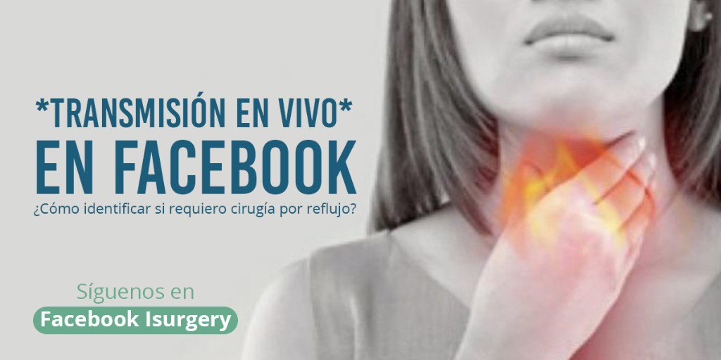 iSurgery_'s tweet photo. ¡RECUERDA! 
Hoy tenemos *Transmisión en Vivo* en Facebook 

¿Cómo identificar si requiero cirugía por reflujo? 06:00 PM https://t.co/CvxqPOeNN4
