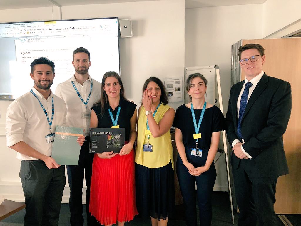 mathew_rashmi's tweet photo. A superb Aylward #QI awards afternoon @Moorfields. Well done to all our presenters for such brilliant work.🥇 Robbie Walker.                             🥈@emilycabourne, Keya Jafari, Ashkon Seyed-Safi.                            🥉@meriamsislam.          @CJBeddow @nilou110 https://t.co/3LRxPiQIdm