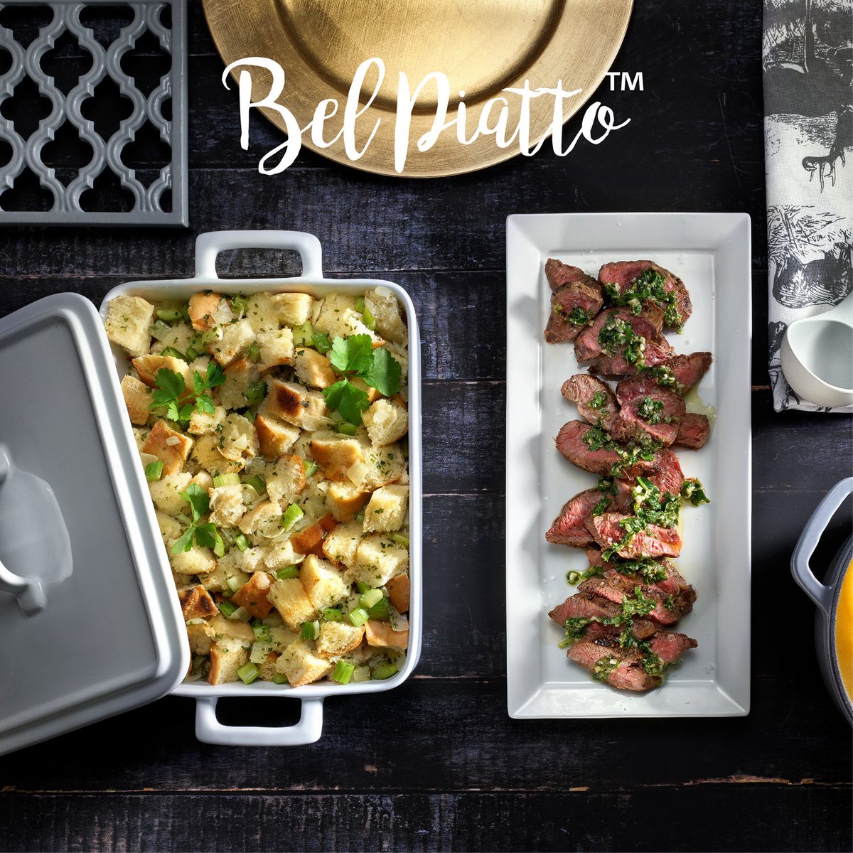 Our high-quality Bel Piatto™ Line will be ready for you to shop this fall! Remember, beautiful meals start with a beautiful presentation. Check out the line in our Kitchen &amp; Home Catalog. #charlestonwrap #charlestonwrapfundraising #schoolfundraising #belpiatto